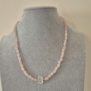 Rose Quartz & White 3 Piece Jewelry Set